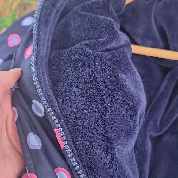 Lands'End. Blue Polka Dot Puffer Coat. Size 14. EUC - Picture 4 of 8